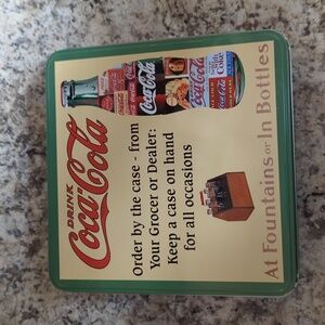 Vintage Tin Can Coca-Cola Tin Box 8.5 x 8.5 - great condition